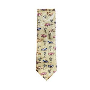Tropical Hawaii handmade convertible, car, print palm tree necktie